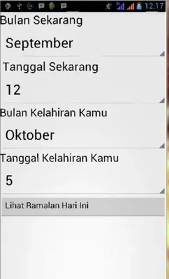 Ramalan Hari Keberuntungan android App screenshot 1